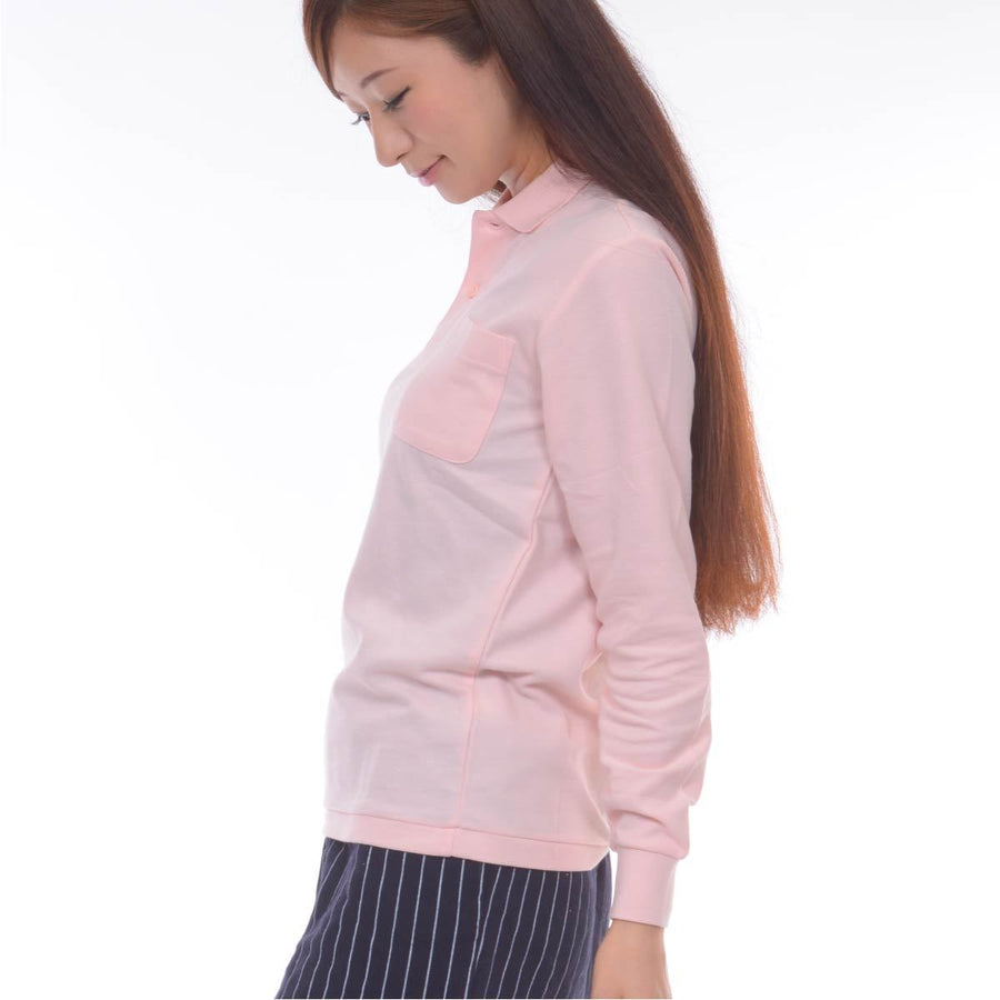 VLPＴ/Ｃ長袖ポロシャツ（ポケット付） | ビッグサイズ | 1枚 | 00169-VLP | ピンク