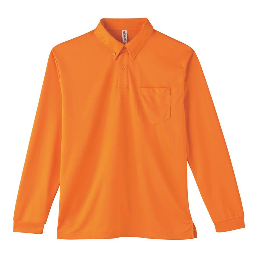 4.4オンス ドライボタンダウン長袖ポロシャツ | ビッグサイズ | 1枚 | 00314-ABL | オレンジ