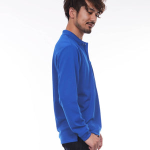ドライ長袖ポロシャツ(ポケット付) | ビッグサイズ | 1枚 | 00335-ALP | ジャパンブルー