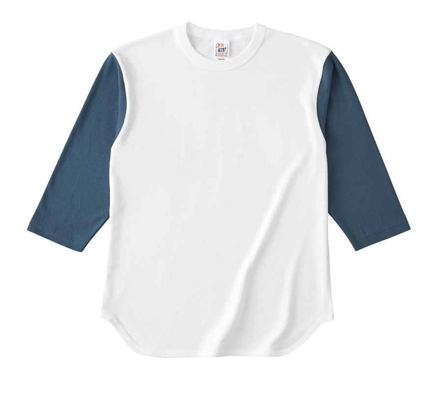 オープンエンド 3/4スリーブ ベースボールTシャツ | ビッグサイズ | 1枚 | OE1230 | ナチュラル×デニム