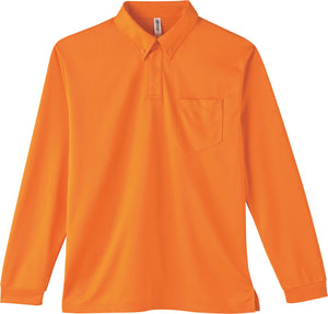 4.4オンス ドライボタンダウン長袖ポロシャツ | ビッグサイズ | 1枚 | 00314-ABL | オレンジ