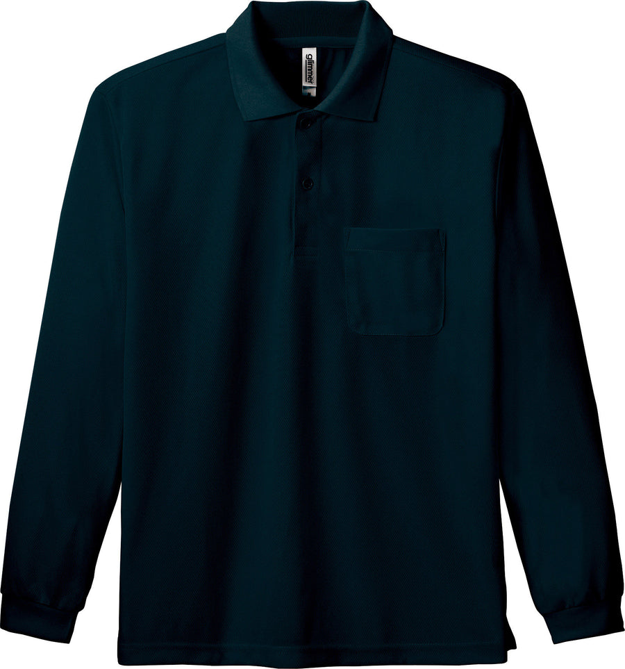 ドライ長袖ポロシャツ(ポケット付) | メンズ | 1枚 | 00335-ALP | ブラック
