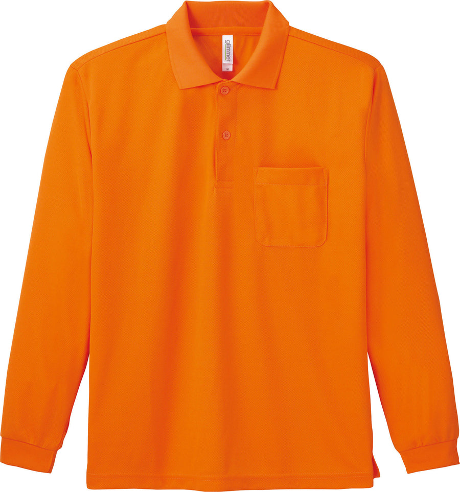 ドライ長袖ポロシャツ(ポケット付) | メンズ | 1枚 | 00335-ALP | オレンジ