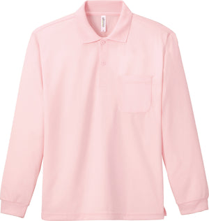 ドライ長袖ポロシャツ(ポケット付) | メンズ | 1枚 | 00335-ALP | ライトピンク