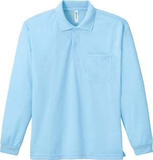ドライ長袖ポロシャツ(ポケット付) | メンズ | 1枚 | 00335-ALP | ライトブルー
