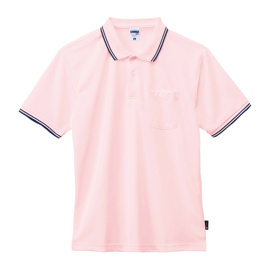 ライン入りベーシックドライポロシャツ（ポリジン加工） | メンズ | 1枚 | MS3121 | ピンク
