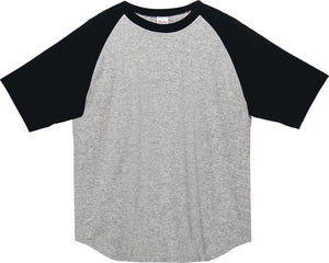 5.6オンス ヘビーウェイトラグランTシャツ | メンズ | 1枚 | 00106-CRT | 杢グレー×ブラック