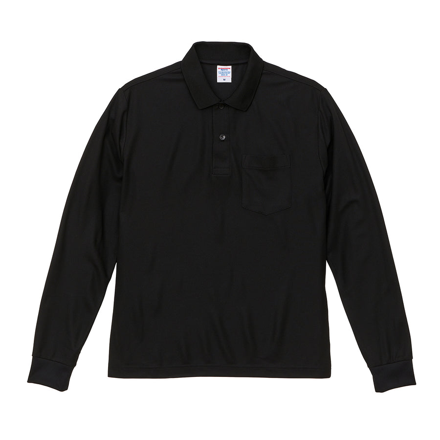4.7オンス スペシャル ドライ カノコ ロングスリーブ ポロシャツ（ポケット付）（ローブリード） | メンズ | 1枚 | 2024-01 | ブラック