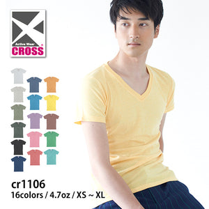 トライブレンドVネックTシャツ | メンズ | 1枚 | CR1106 | ミックスグリーン